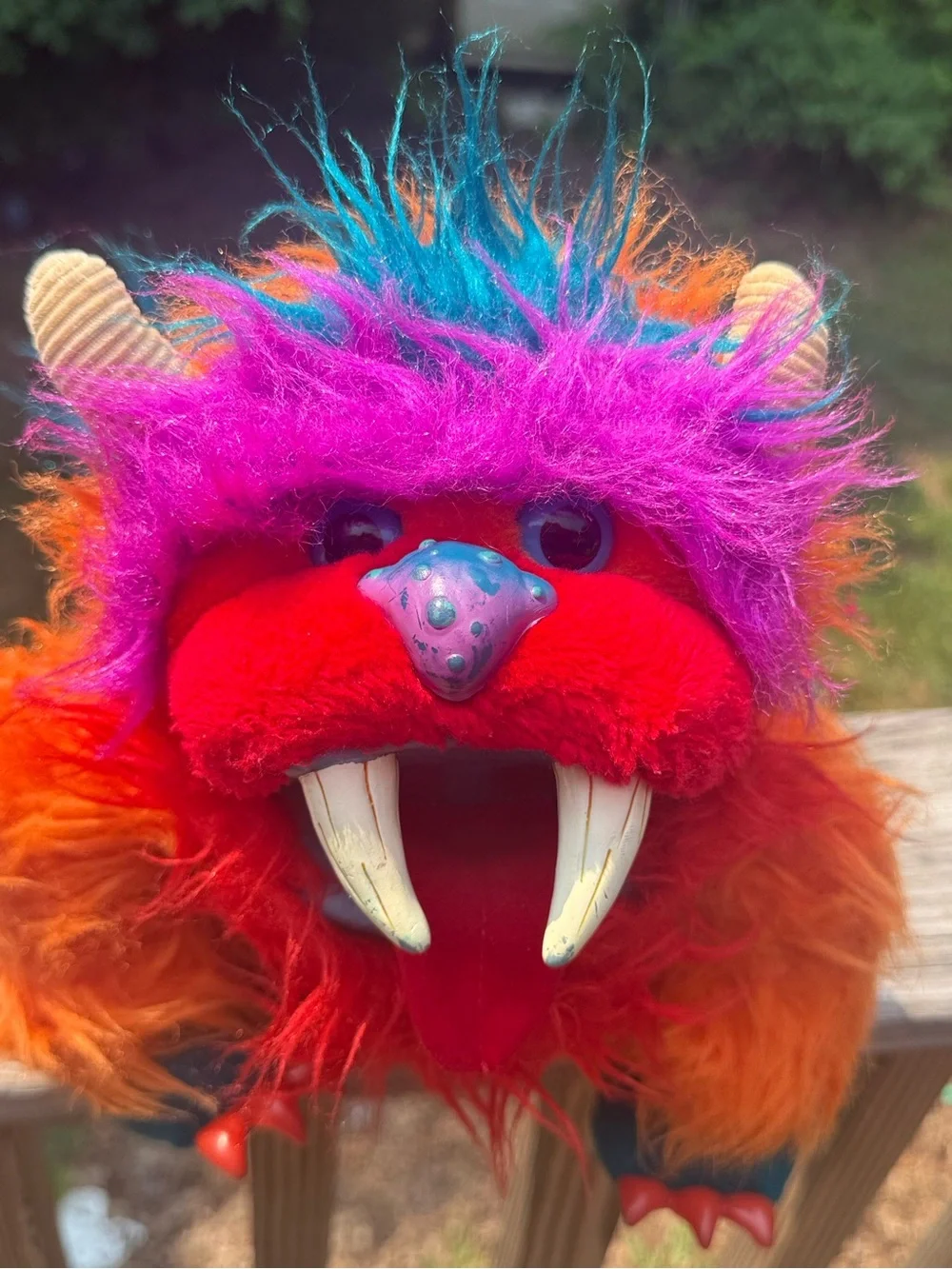 Vintage 1986 My Pet Monster GWONK Hand Puppet Plush Orange AmToy 80s Toy RARE